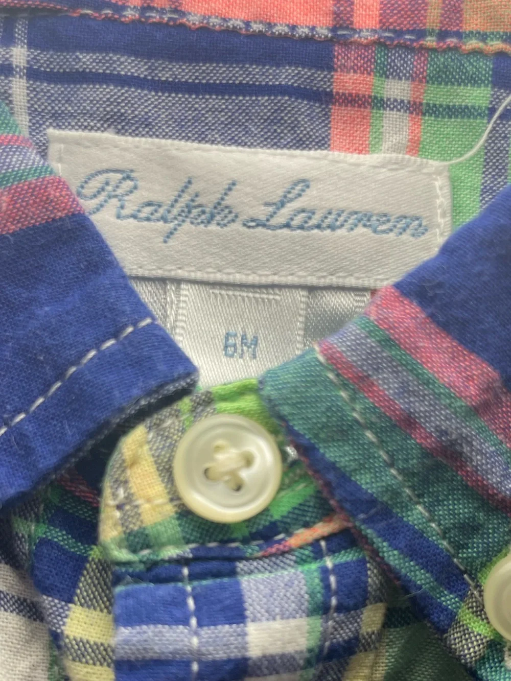Ralph Lauren Boys' Short-Sleeve Plaid Button-Down Shirt - Navy, Green & Pink